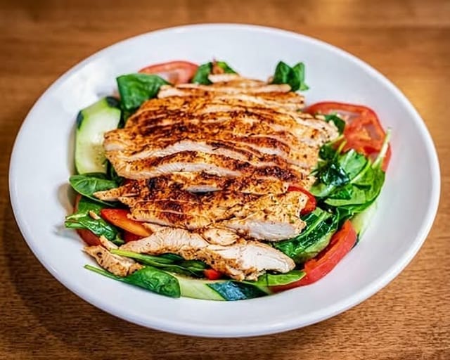 Blackened Chicken & Spinach Salad.