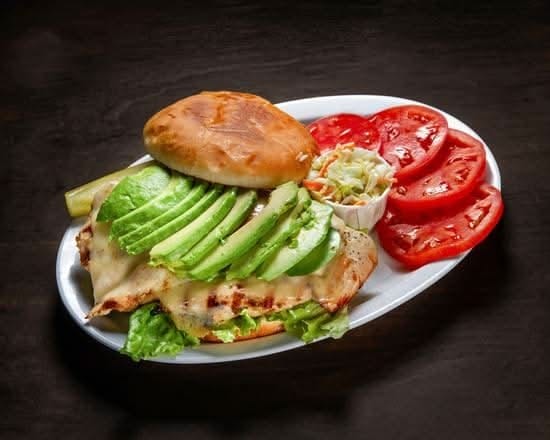 Avocado and Swiss Chicken Sandwich.